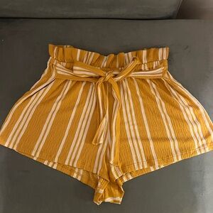 Yellow Striped Women's Shorts